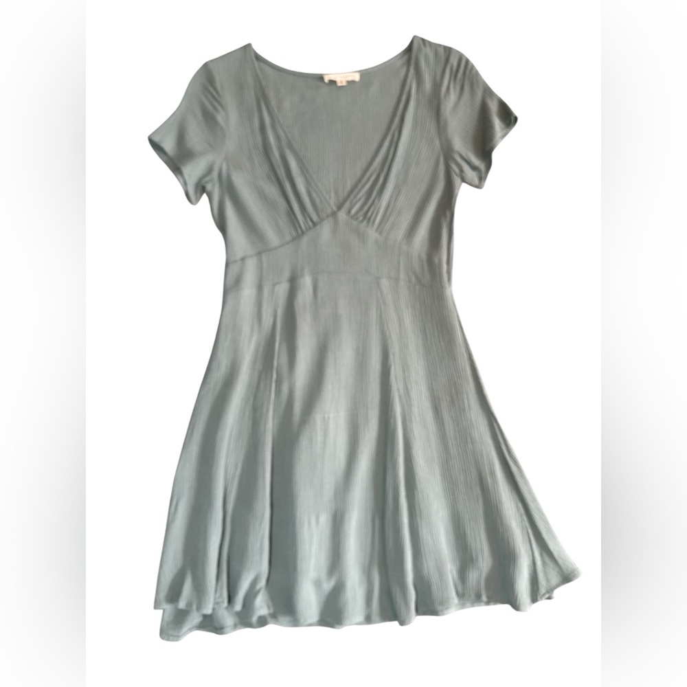 LA Hearts Green V Neck Mini Dress